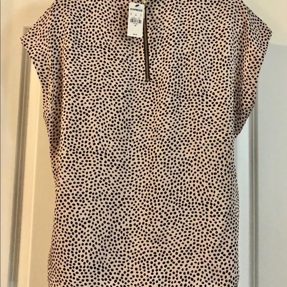 Pale Peach Polka Dot Blouse - Picture 3 of 4